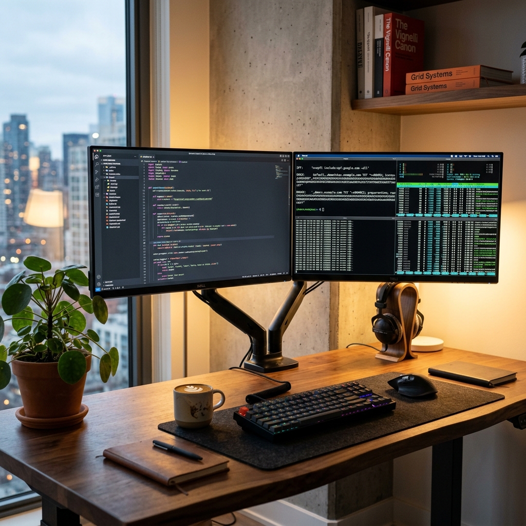 Syed Raiyan's email infrastructure engineering workspace with DNS code and server monitoring dashboards